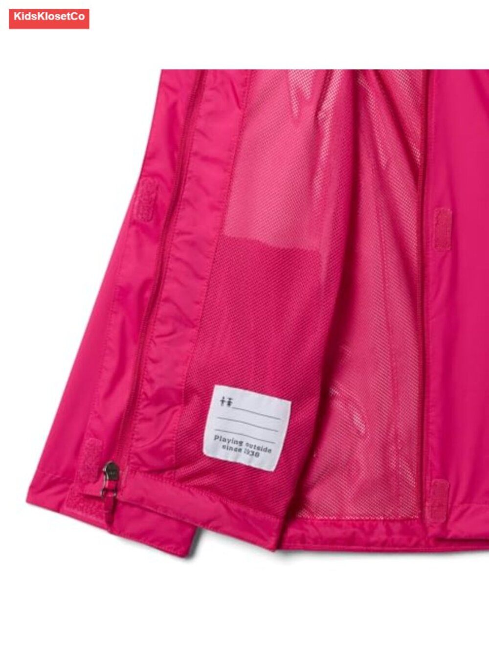 Kids Waterproof Rain Jacket, Fully Seam-Sealed, Adjustable Hood, Zippered - Picture 3 of 5